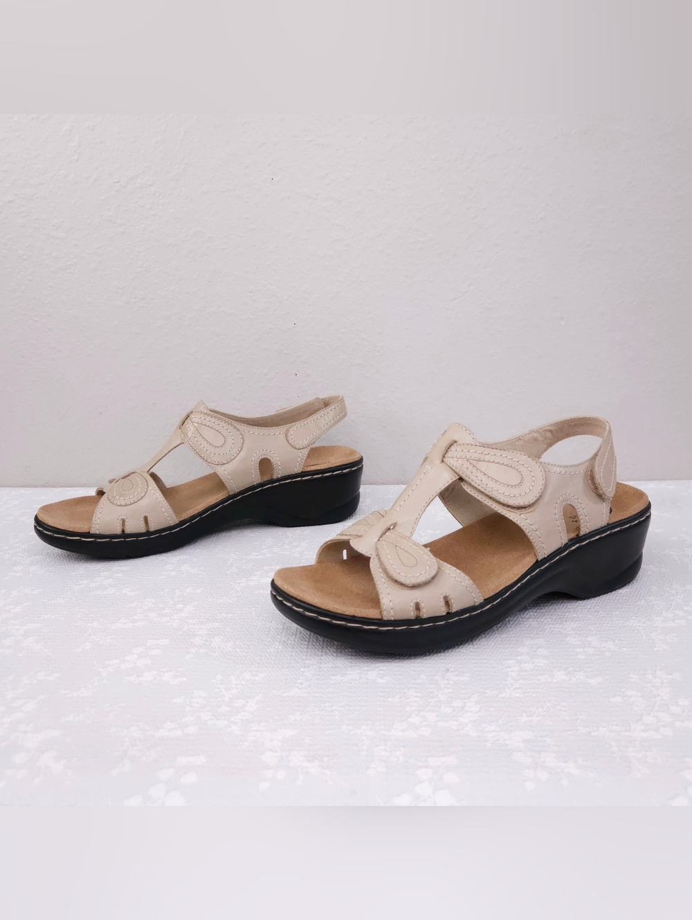 New! CLARKS Slingback Sandals US 12 Lexi Walnut Q
